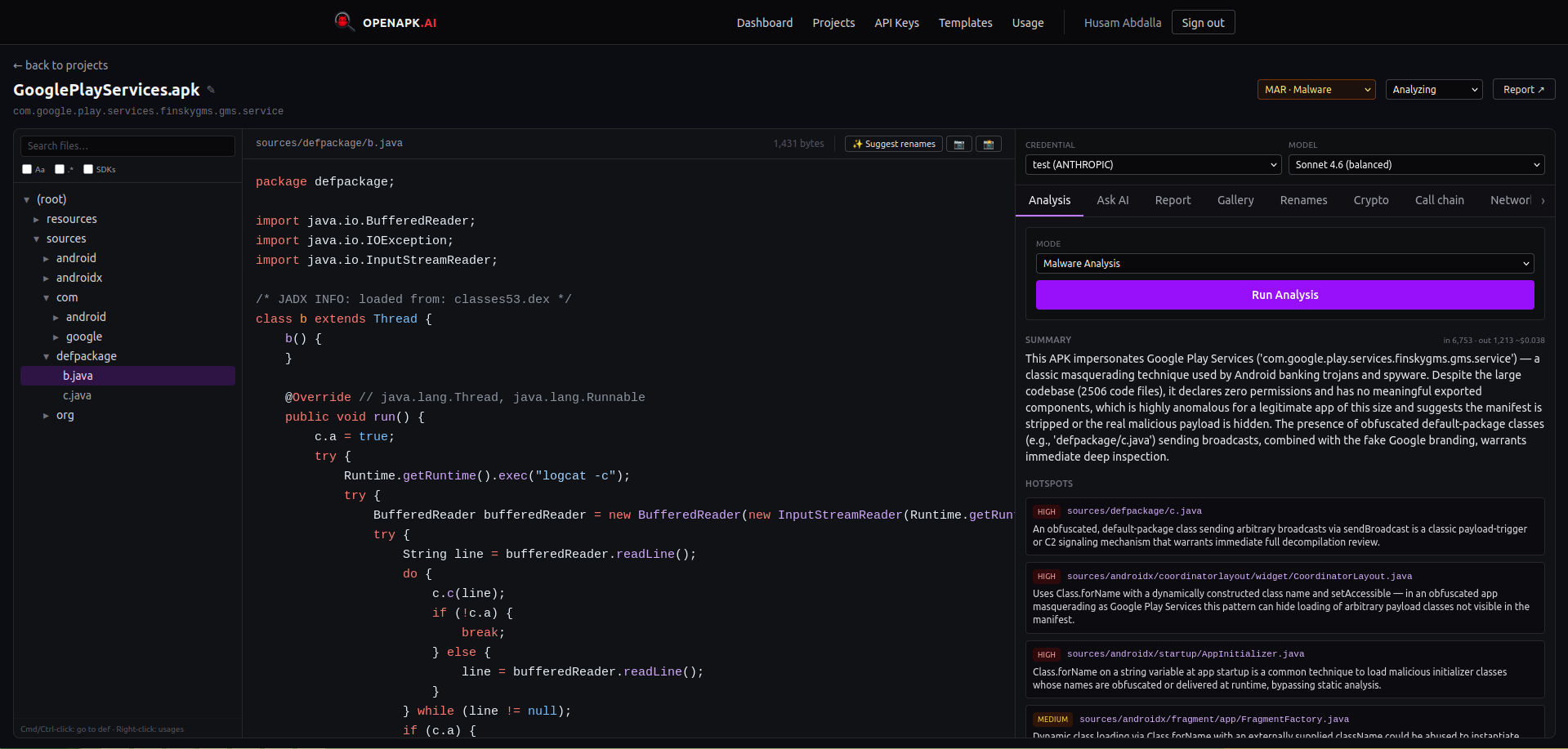 OpenAPK — Free AI APK Decompiler & Android Reverse Engineering
